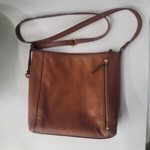 FOSSIL Tara Pebbled Leather Crossbody Handbag Shoulderbag Boho Minimalist